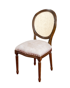 Walnut Rattan Back Louis <b>Chair</b> Comfortable Cushion Seat Solid Coffee Table Set Eco-Friendly Midcentury <b>Modern</b> Living Room - Product Image 4