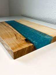 Tabla de cortar de madera de acacia hecha a mano al por mayor personalizada cocina de gran tamaño moderna Tabla de resina epoxi de lujo forma personalizada - Product Image 6