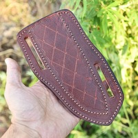 Funda de Cuero Hecha a Mano para Cuchillo, Diseño Grabado de Leopardo, Estilo Industrial, Ajustable, Acabado de Alto Brillo, para Cocina