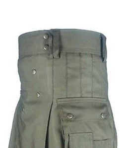 กระโปรงอเนกประสงค์สำหรับผู้ชายผ้าคอตตอนสีเทาทนทานพร้อมรายละเอียดที่ทันสมัย - Product Image 1