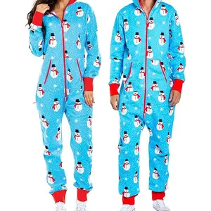 2024 noel pijama mavi Chilly kardan adam tatil yetişkin rahat tulum ve tulum erkekler ve kadınlar için