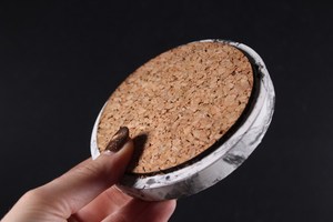 Posavasos de hormigón jaspeado Soportes redondos minimalistas Decoración elegante industrial Juego de 2 - Product Image 2