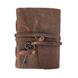 Wholesale Handmade Leather Journal | Bound Dark Brown <b>Diary</b> <b>with</b> Deckle Edge Paper & Key <b>Lock</b> | Vintage Travel Notebook Bulk - Product Image 1