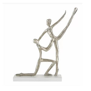 La plus haute qualité en aluminium métal forme ronde argent plaqué Sculpture exigeant des ornements de luxe élégants - Product Image 3