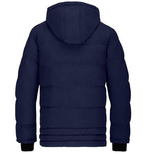 Blouson matelassé isolé à fermeture éclair, couleur unie, manches longues, respirant, imperméable, hiver, avec capuche, haut pour homme - Product Image 2