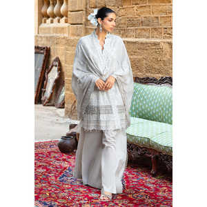 Conjunto de 3 Piezas para Mujer, Traje Bordado con Bordes y Dupatta de Chifón FE-52130 - Product Image 4
