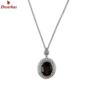 Le quartz fumé naturel en argent sterling 925 classique peut changer les bijoux de collier en pierre - Product Image 1