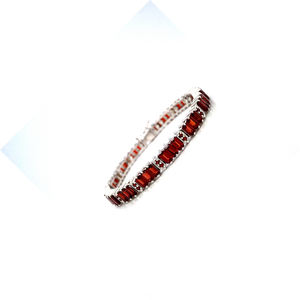 Trendy Natural Red Garnet Gemstone Tennis <b>Bracelet</b> 925 Solid Sterling <b>Silver</b> <b>Adjustable</b> <b>Bracelet</b> Custom Designer - Product Image 2