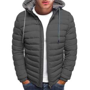 Veste bomber matelassée pour homme sur mesure, tissu en toile épaisse d'hiver, col montant, logo frontal, style décontracté, imperméable, vente en gros en plein air - Product Image 4