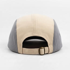 Casquette de baseball à visière courte 5 panneaux beige gris noir unisexe en toile décontractée respirante imperméable broderie 3D vente en gros personnalisée - Product Image 3