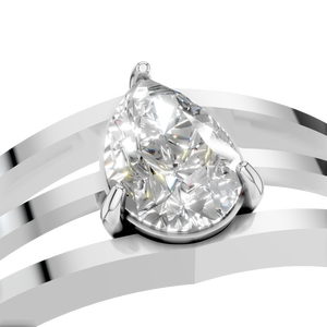 Bague de fiançailles en or blanc 14 carats massif avec moissanite taille poire, sertie à griffes, effet glacé, pour mariage, fête, anniversaire, passe le testeur de diamants - Product Image 5