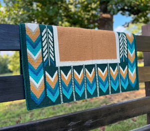 Western Show Horse Saddle Blanket Diseño de Nueva Zelanda Manta de sillín de lana hecha a mano Top Wool Saddle Pad Size - Product Image 2