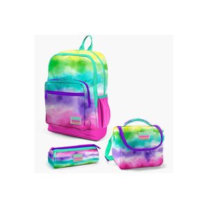 Batik colorato con motivo a quattro scomparti zaino scuola portamatite Set di 3 23739 - Product Image 4