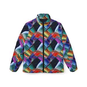 Dernier modèle à la mode imprimé sur mesure à capuche vêtements d'hiver manteau blanc veste matelassée à la mode pour hommes - Product Image 3