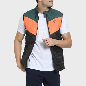 Men's Sleeveless Puffer Jacket Stand Collar High Street Style Winter Canvas OEM Service Breathable Quick Dry Customizable Colors - Product Image 4