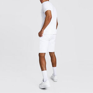 2025 Unisex logotipo personalizado hecho ropa deportiva trajes verano sólido moda dos piezas ropa algodón camiseta conjuntos cortos con OEM - Product Image 2