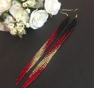 Boucles d'oreilles à franges de qualité supérieure, boucles d'oreilles bohèmes, boucles d'oreilles en perles de rocaille, boucles d'oreilles faites à la main - Product Image 1