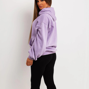 Sweat à capuche oversize de luxe pour femme, vente en gros, logo personnalisé, tissu tricoté lourd de haute qualité, décontracté, badge frontal - Product Image 6