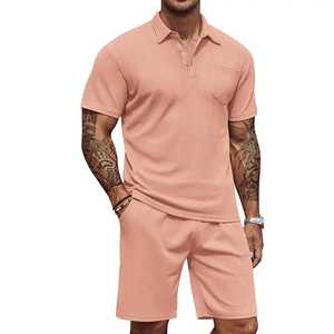 Vêtements de sport d'été à logo personnalisé, ensemble de 2 pièces, polo, t-shirt, survêtement court pour hommes, ensemble de shorts de course pour hommes, ensemble de shorts courts pour moi - Product Image 1