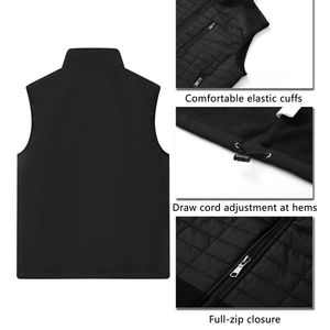 Gilet bouffant en toile écologique pour hommes automne résistant à l'eau fermeture éclair sans manches chaud décontracté travail sport voyage vêtements d'extérieur - Product Image 3