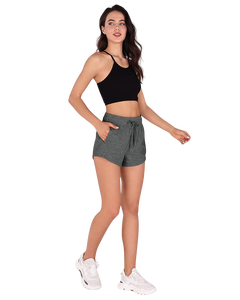 Pantalones cortos informales de verano de secado rápido de cintura alta para mujer hechos en fábrica, pantalones cortos deportivos para gimnasio, Yoga, ropa deportiva con bolsillos - Product Image 1