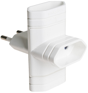Adattatore tripolare bipolare senza TTL, bianco, 2300W, 250V, 10A (Solera 6009) - Product Image 1