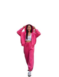 Otoño Invierno con capucha conjuntos de dos piezas Pantalones de mujer conjunto chándal Jogger sudaderas deportes cintura elástica Streetwear conjuntos a juego - Product Image 2