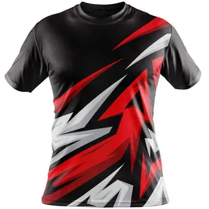 Camiseta de sublimação de grandes dimensões, camiseta de sublimação respirável com gola redonda, novo design, feita por empresas profis