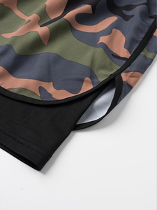 Pantalones cortos deportivos informales cómodos con cintura elástica para hombre, ropa transpirable de camuflaje hasta la rodilla para correr - Product Image 6