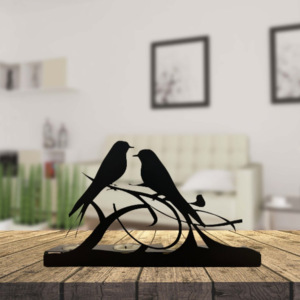 Vente en gros de bougies chauffe-plat en métal noir personnalisées porte-pilier design oiseaux mini table décoration de la maison bougeoirs de noël 1 couleur - Product Image 2