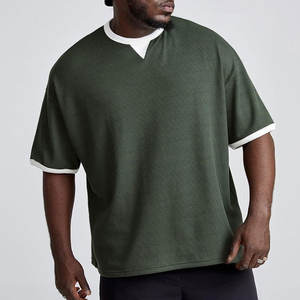 T-shirts décontractés pour hommes en gros T-shirt à épaules tombantes confortable et simple à la mode avec T-shirt à manches courtes pour homme - Product Image 4