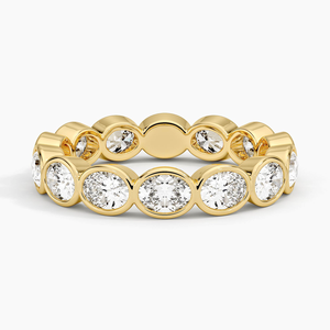 Elegante clásico de lujo 925 Plata mujer eternidad banda laboratorio crecido corte ovalado diamante anillo de bodas para fiestas de compromiso - Product Image 3