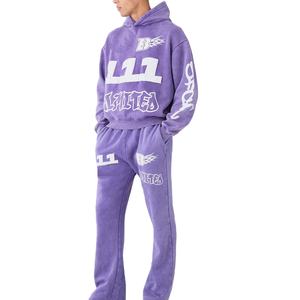 Chándal con Capucha y Pantalones Deportivos de Diseño Más Reciente de 2025, Chándal de Invierno y Verano de Forro Polar 100% Algodón, Talla Grande, Chándal al por Mayor para Hombre - Product Image 1