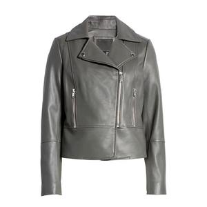 Veste universitaire moderne pour femmes en cuir véritable de mouton longue avec fermeture éclair Couture durable Coupe-vent Respirant Remplissage en coton - Product Image 2