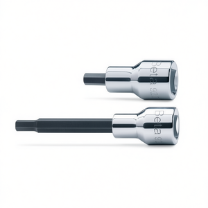 Chrome-Plated 1/2\" Female Square Drive Hex <b>Socket</b> Wrenches with Burnished Inserts - Product Image 2