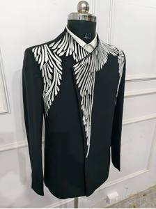 Último diseño novio boda hombres trajes 2 piezas ajustados boda hombres trajes 2 piezas para hombres personalizables para adultos - Product Image 4