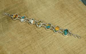 Oyster Copper Turquoise 925 Sterling <b>Silver</b> <b>Bracelet</b> Adjustable Handmade Gemstone Jewelry For Women Wholesale - Product Image 4