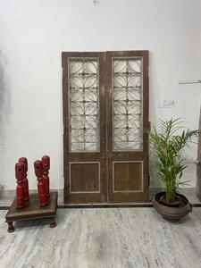 Paneles de puerta de madera maciza antiguos, Marco tallado a mano, muebles de hierro de lujo modernos para comedor, dormitorio, Villa, muebles para el hogar delantero - Product Image 2