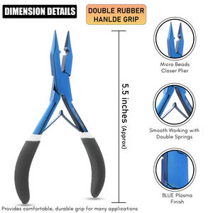 Juego exclusivo de herramientas para extensiones de cabello Microlink Bead Remover y prensar ambos alicates Microbead Double Spring Mango suave antideslizante - Product Image 3