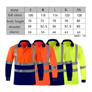Camisetas DE SEGURIDAD reflectantes de manga larga transpirables de alta visibilidad para hombres para Polo de construcción - Product Image 6