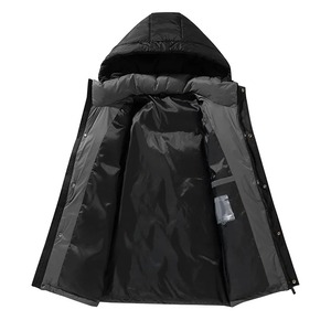 Chaqueta de plumón de senderismo que combina con todo de Color sólido para hombre, abrigos de plumón para acampar al aire libre a prueba de viento, prendas de vestir exteriores cálidas con capucha para invierno, chaquetas para hombre - Product Image 3