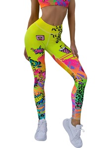 Leggings de yoga pour femmes, impression par sublimation en gros personnalisée, leggings de fitness, pantalons de yoga, vêtements de sport, leggings de course à pied - Product Image 4