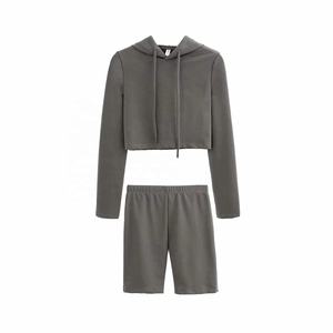 Ensemble de survêtement unisexe deux pièces à capuche et coupe courte, avec short brodé personnalisé, pour les États-Unis - Product Image 1