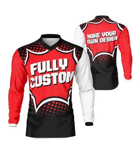 Maillot de course de moto de motocross, design de logo personnalisé, impression par sublimation, style moto, vêtements de sport unisexe pour l'équipe et les fans - Product Image 3