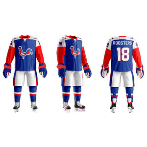 Ensemble d'uniformes de hockey sur glace personnalisés de haute qualité, écologiques, respirants, 100% polyester, prix bas, best-seller - Product Image 5