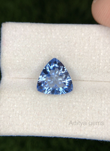 Aquamarine Nano Loose Gemstones Trillion Santa Maria Cut Fabricante directo Precio al por mayor 2-100mm Sintético GRS Certificado - Product Image 3