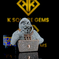 Pendentif personnalisé pour enfants et hommes, motif 3D, style Hip Hop, serti de moissanite VVS, plaqué or, argent sterling, 2-4 pouces