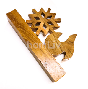 Decoración Navideña Rústica Grande de Madera de Teca con Diseño de Copo de Nieve, Adorno de Mesa para Navidad, Material de Madera Natural Sostenible, Decoración para Chimenea - Product Image 4