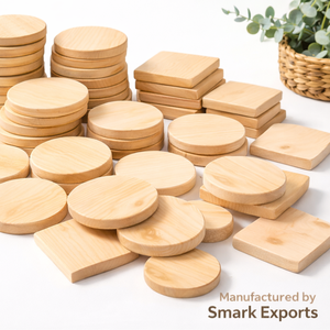 Bases de Madera de Pino Sin Terminar al por Mayor, Redondas y Cuadradas, Piezas de Madera Natural en Bruto para Manualidades, Fabricación y Decoración DIY - Product Image 4