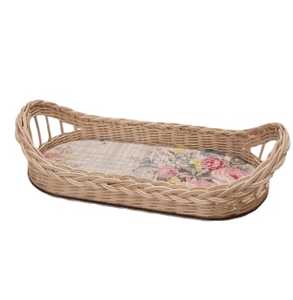 ถาดหวายไม้ไผ่ทรงสี่เหลี่ยมเป็นมิตรต่อสิ่งแวดล้อมผลิตในยุคกลางสำหรับตกแต่งบ้านร้านอาหารโรงแรมสำหรับห้องนั่งเล่น - Product Image 4